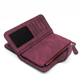 High Quality Brand Faux Suede Womens Wallet Purse | Coin Pocket, Card Holder, Photo Holder, and a Zipper Pouch