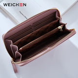 WEICHEN Wristband Women Long Clutch Wallet Large Capacity Wallets Female Purse Lady Purses Phone Pocket Card Holder Carteras