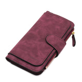 High Quality Brand Faux Suede Womens Wallet Purse | Coin Pocket, Card Holder, Photo Holder, and a Zipper Pouch