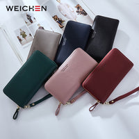 WEICHEN Wristband Women Long Clutch Wallet Large Capacity Wallets Female Purse Lady Purses Phone Pocket Card Holder Carteras