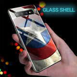 Marvel Captain America Iron Man Glass Phone Case For Samsung Galaxy S8 S9 S10 e 5G Plus Note 10 9 8 Avengers Batman Cover Funda