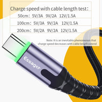 LED USB Type C 3m Fast Charge Cable Compatible with Samsung, Nokia, Blackberry, Xiaomi, and more ( in desc. )