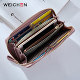 WEICHEN Wristband Women Long Clutch Wallet Large Capacity Wallets Female Purse Lady Purses Phone Pocket Card Holder Carteras