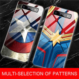 Marvel Captain America Iron Man Glass Phone Case For Samsung Galaxy S8 S9 S10 e 5G Plus Note 10 9 8 Avengers Batman Cover Funda