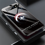 Marvel Captain America Iron Man Glass Phone Case For Samsung Galaxy S8 S9 S10 e 5G Plus Note 10 9 8 Avengers Batman Cover Funda