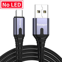 LED USB Type C 3m Fast Charge Cable Compatible with Samsung, Nokia, Blackberry, Xiaomi, and more ( in desc. )