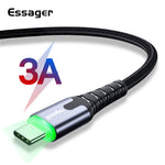 LED USB Type C 3m Fast Charge Cable Compatible with Samsung, Nokia, Blackberry, Xiaomi, and more ( in desc. )