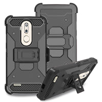 Heavy Duty Rugged Case Shockproof Kickstand With Belt Clip Holster Cover For ZTE Max XL N9560 Z986/Blade Max 3/Max Blue 4G LTE