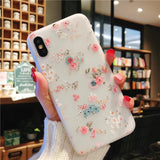 KISSCASE Flower Patterned Case For iPhone 6 6s 7 Plus Cover Soft Silicone Floral Protect Cover For iPhone 5S SE 8 Plus X 10 Capa