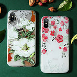 KISSCASE Flower Patterned Case For iPhone 6 6s 7 Plus Cover Soft Silicone Floral Protect Cover For iPhone 5S SE 8 Plus X 10 Capa