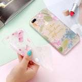 KISSCASE Flower Patterned Case For iPhone 6 6s 7 Plus Cover Soft Silicone Floral Protect Cover For iPhone 5S SE 8 Plus X 10 Capa