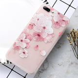 KISSCASE Flower Patterned Case For iPhone 6 6s 7 Plus Cover Soft Silicone Floral Protect Cover For iPhone 5S SE 8 Plus X 10 Capa