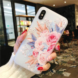 KISSCASE Flower Patterned Case For iPhone 6 6s 7 Plus Cover Soft Silicone Floral Protect Cover For iPhone 5S SE 8 Plus X 10 Capa