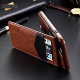 KISSCASE Vertical Flip Card Holder Leather Case For iPhone 6 6s 7 Plus Retro Cover Bag Case For iPhone 8 Plus X 10 Wallet Pouch