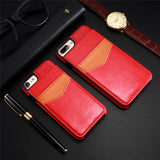 KISSCASE Vertical Flip Card Holder Leather Case For iPhone 6 6s 7 Plus Retro Cover Bag Case For iPhone 8 Plus X 10 Wallet Pouch