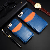 KISSCASE Vertical Flip Card Holder Leather Case For iPhone 6 6s 7 Plus Retro Cover Bag Case For iPhone 8 Plus X 10 Wallet Pouch