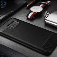 KRY Carbon Fiber Phone Cases For Samsung S8 Plus Case S6 S7 Edge Soft TPU Cover for Samsung J3 J5 J7 2016 2017 Case Capa Coque