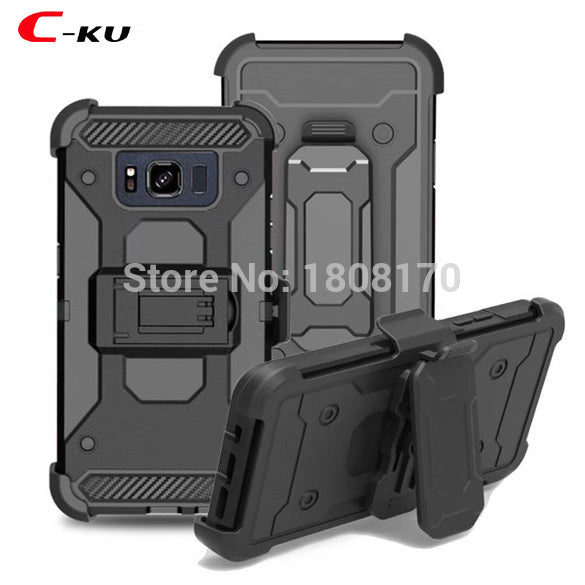 Kickstand Clip Belt TPU PC Hard Case For Samsung Galaxy S8 Active For MOTO G4 G5 Plus Hybrid Stand Cell Phone Skin Cover 100pcs