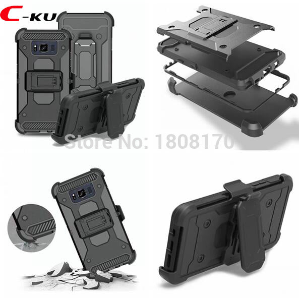 Kickstand Clip Belt TPU PC Hard Case For Samsung Galaxy S8 Active For MOTO G4 G5 Plus Hybrid Stand Cell Phone Skin Cover 40pcs