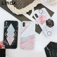 LACK Candy Color Marble Phone Case For iphone X Case For iphone 6S 6 7 8 Plus Funny Geometry Splice Pattern Cases Retro Cover