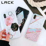 LACK Candy Color Marble Phone Case For iphone X Case For iphone 6S 6 7 8 Plus Funny Geometry Splice Pattern Cases Retro Cover