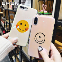 LACK Cartoon Smiley Face Phone Case For iphone X Case For iphone 6 6S 7 8 Plus Fashion Cute Lovers Cover Soft Blu Ray Cases Capa