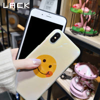 LACK Cartoon Smiley Face Phone Case For iphone X Case For iphone 6 6S 7 8 Plus Fashion Cute Lovers Cover Soft Blu Ray Cases Capa