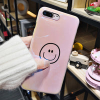 LACK Cartoon Smiley Face Phone Case For iphone X Case For iphone 6 6S 7 8 Plus Fashion Cute Lovers Cover Soft Blu Ray Cases Capa