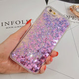 LOVECOM Love Heart Stars Glitter Stars Phone Case For iPhone 5 5S SE 6 6S 7 Plus Dynamic Liquid Quicksand Soft TPU Back Cover