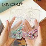 LOVECOM Love Heart Stars Glitter Stars Phone Case For iPhone 5 5S SE 6 6S 7 Plus Dynamic Liquid Quicksand Soft TPU Back Cover