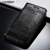 Leather Flip Phone Case For iPhone X 6 6S 7 8 Plus 5 5S SE For Samsung Galaxy S6 S7 Edge S8 Plus Retro Card Slot Phone Cover