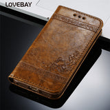 Leather Flip Phone Case For iPhone X 6 6S 7 8 Plus 5 5S SE For Samsung Galaxy S6 S7 Edge S8 Plus Retro Card Slot Phone Cover