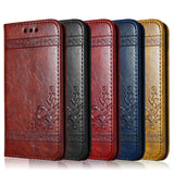 Leather Flip Phone Case For iPhone X 6 6S 7 8 Plus 5 5S SE For Samsung Galaxy S6 S7 Edge S8 Plus Retro Card Slot Phone Cover