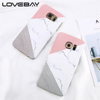 Loveabay Phone Case For Samsung Galaxy S6 S7 Edge Marble Geometric Stitching Stone Hard Back Cover Cases For Galaxy S8 S9 Plus