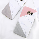 Loveabay Phone Case For Samsung Galaxy S6 S7 Edge Marble Geometric Stitching Stone Hard Back Cover Cases For Galaxy S8 S9 Plus