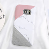 Loveabay Phone Case For Samsung Galaxy S6 S7 Edge Marble Geometric Stitching Stone Hard Back Cover Cases For Galaxy S8 S9 Plus