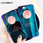 Lovebay Phone Case For iPhone X 8 7 6 6s Plus Fashion Cartoon Candy Color Moon Blu Ray Soft TPU Back Cover Cases For iPhone 8