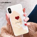 Lovebay Phone Case For iPhone X 8 7 6 6s Plus Lovely Letter BE LOVED Print Blu Ray Ultra thin Soft TPU Cover Cases For iPhone 8