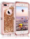 Luxury 3 in1 TPU Bling Clear Quicksand Case For Iphone 6 6s 7 8 Plus X 360 Cover Glitter Transparent Liquid Hard Full Protection