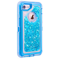 Luxury 3 in1 TPU Bling Clear Quicksand Case For Iphone 6 6s 7 8 Plus X 360 Cover Glitter Transparent Liquid Hard Full Protection