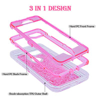 Luxury 3 in1 TPU Bling Clear Quicksand Case For Iphone 6 6s 7 8 Plus X 360 Cover Glitter Transparent Liquid Hard Full Protection