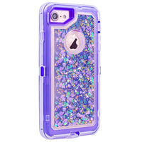 Luxury 3 in1 TPU Bling Clear Quicksand Case For Iphone 6 6s 7 8 Plus X 360 Cover Glitter Transparent Liquid Hard Full Protection