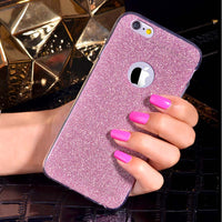 Luxury Glitter Phone Case For Apple iPhone 6 6s 7 Plus 5 5S SE Bling Matte Soft TPU Back Cover Cases For iPhone 6 6s Plus