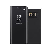 Luxury Mirror Flip Case For Samsung Galaxy S9 S8 Plus S7 S6 edge Fundas Ultra thin PU Leather Clear View Smart Cover Phone Cases