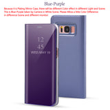 Luxury Mirror Flip Case For Samsung Galaxy S9 S8 Plus S7 S6 edge Fundas Ultra thin PU Leather Clear View Smart Cover Phone Cases