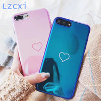 Lzcxi Blu Ray Love Heart Case For iPhone X IMD Print Soft Silicon Back Cover For iPhone 8 7 6 6S Plus Phone Cases Coque