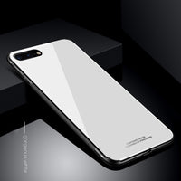 Tempered Glass Case for iPhone 8 | Plus 7 | X | Luxury Hybrid Back Cover Shockproof Sleeve Hard Housing