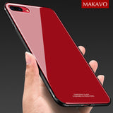 Tempered Glass Case for iPhone 8 | Plus 7 | X | Luxury Hybrid Back Cover Shockproof Sleeve Hard Housing