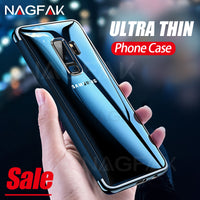 NAGFAK Luxury Phone Case For Samsung Galaxy S9 S8 Plus S7 Edge Note8 Cover Plating Silicone for Samsung S9 S8 S7 Phone Bag Cases