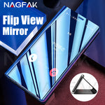 NAGFAK Smart View Phone Case For Samsung Galaxy S9 S9Plus S8 S8Plus Note8 A3 A5 A7 Flip Stand Cover 2018 2017 Phone Bag Case